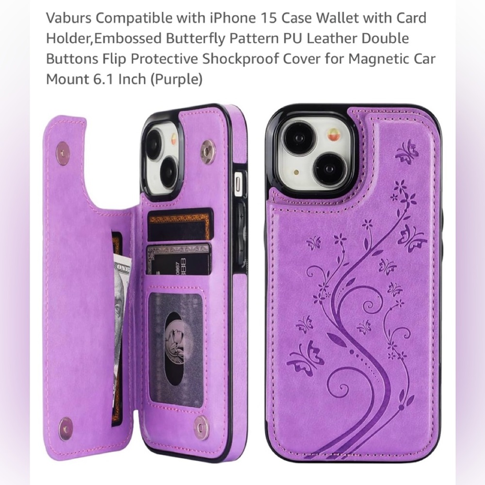 IPHONE 15 case with wallet and card holder